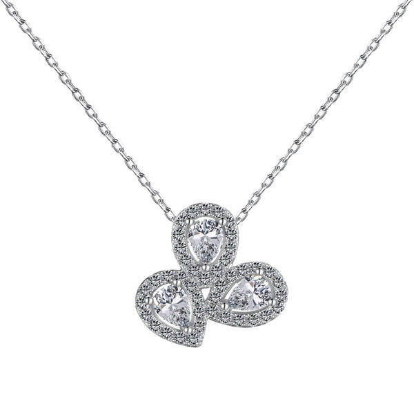 [SHINY]Elegant Flower Shape Pear Cut Necklace
