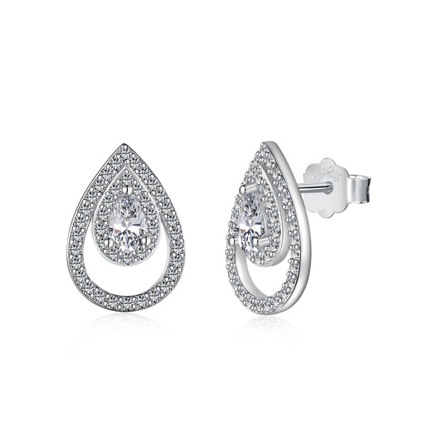 [SHINY]Sparkling Delicate Water Drop Shape Daily Earrings