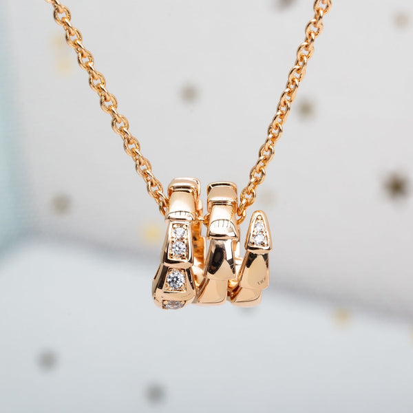 ˇShiny JewelryˇSERPENTI PINK GOLD NECKLACE DIAMOND