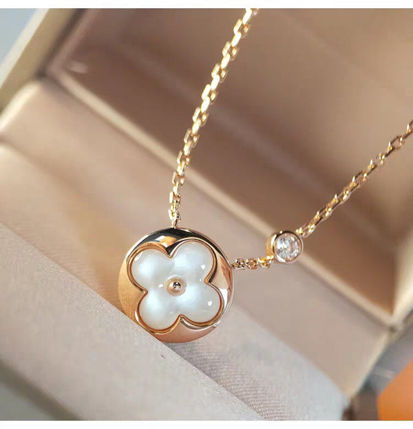 ˇShiny JewelryˇSUN MOP GOLD 1 DIAMOND NECKLACE