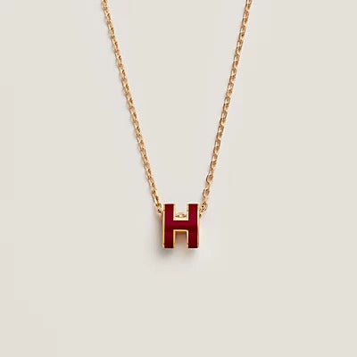 ˇShiny JewelryˇHM CLIC RED ENAMEL GOLD NECKLACE