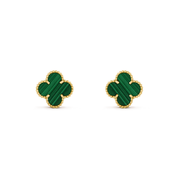 ˇShiny JewelryˇCLOVER MEDIUM 1 MOTIFS MALACHITE  EARRINGS