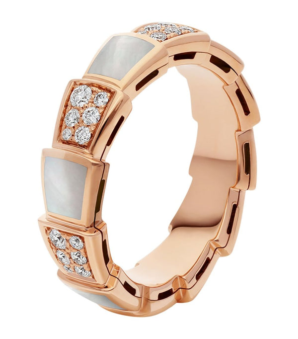 ˇShiny JewelryˇSERPENTI RING PINK GOLD MOP DIAMOND PAVED 4MM