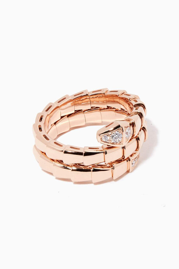 ˇShiny JewelryˇSERPENTS DOUBLE ROW DIAMOND RING