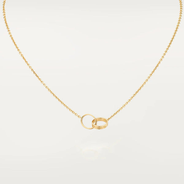 ˇShiny JewelryˇLOVE NECKLACE DOUBLE RING GOLD