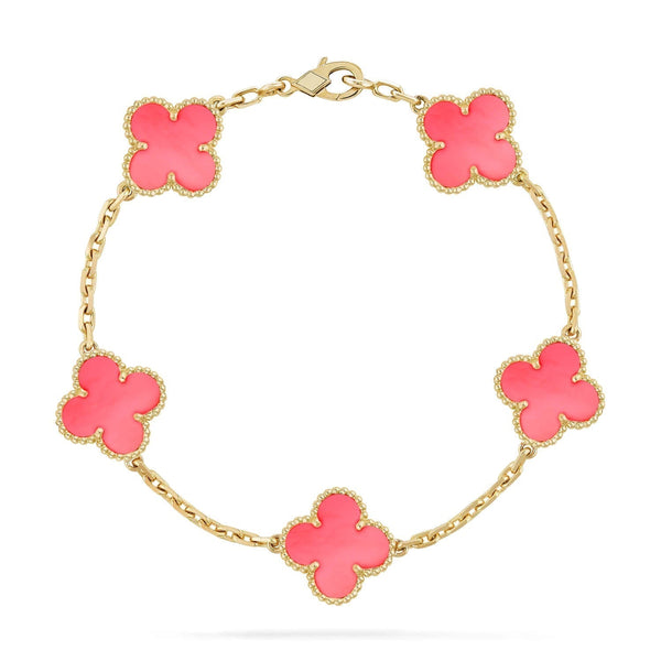 ˇShiny JewelryˇCLOVER 5 PINK MOP BRACELET