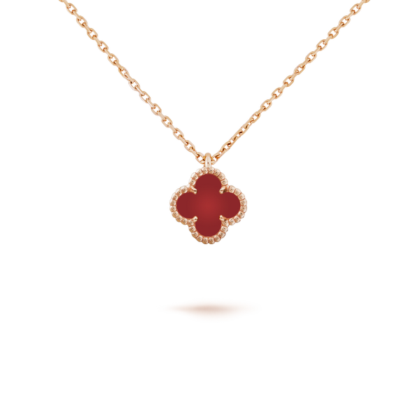ˇShiny JewelryˇCLOVER MINI 9.5MM WHITE CARNELIANS NECKLACE