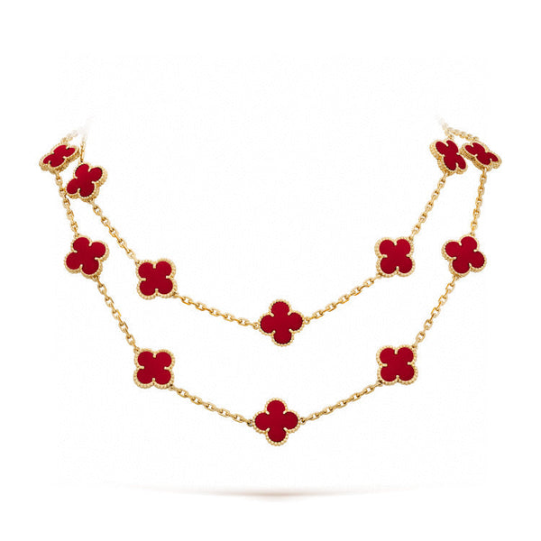 ˇShiny JewelryˇCLOVER 20 MOTIFS CARNELIAN NECKLACE