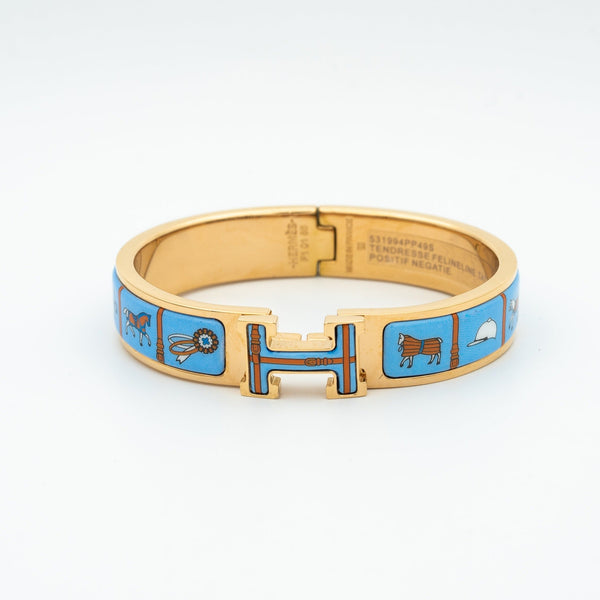 ˇShiny JewelryˇH PINK GOLD BRACELET BLUE CERAMIC