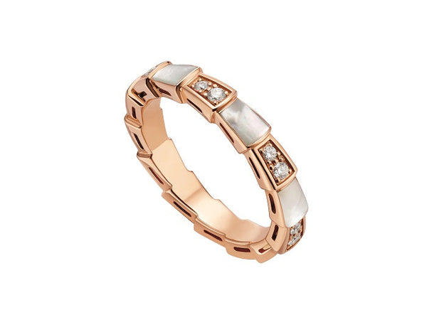 ˇShiny JewelryˇSERPENTI RING PINK GOLD DIAMOND MOP 3MM