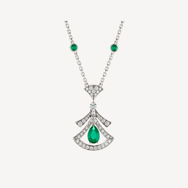 ˇShiny JewelryˇDREAM NECKLACE MALACHITE DIAMOND SILVER