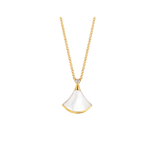 ˇShiny JewelryˇDREAM NECKLACE WHITE MOP GOLD 1 DIAMOND