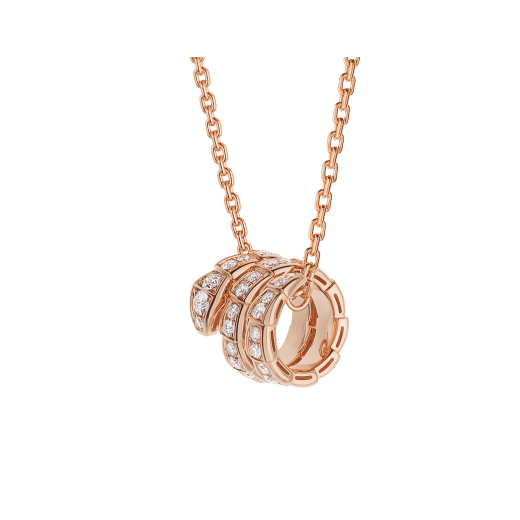 ˇShiny JewelryˇSERPENTI PINK GOLD NECKLACE DOUBLE RING DIAMOND