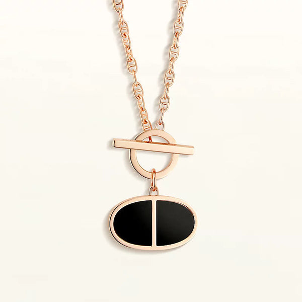 ˇShiny JewelryˇCHAINE VERSO BLACK CERAMIC NECKLACE