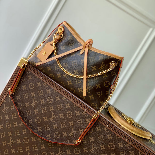 CARRY ALL 26 IN BROWN MONOGRAM CANVAS AND CALFSKIN GOLD HARDWARE