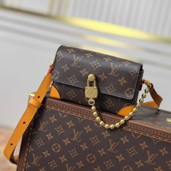 LV 25S MINI STEAMER 18 IN DARK BROWN CANVAS MONOGRAM GOLD HARDWARE