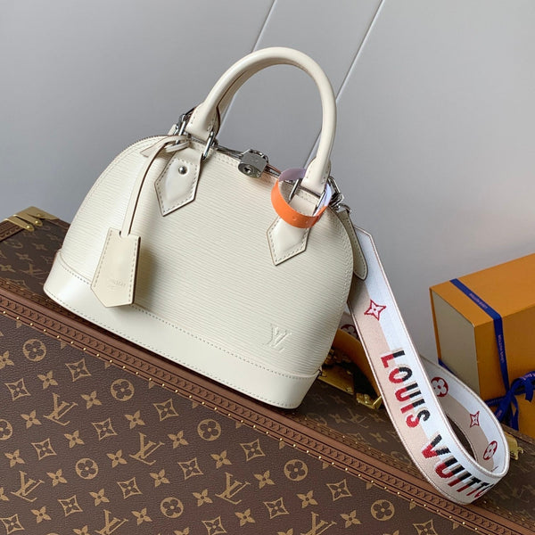 ALMA BB BAG 23 IN BEIGE GRAIN EPI COWHIDE