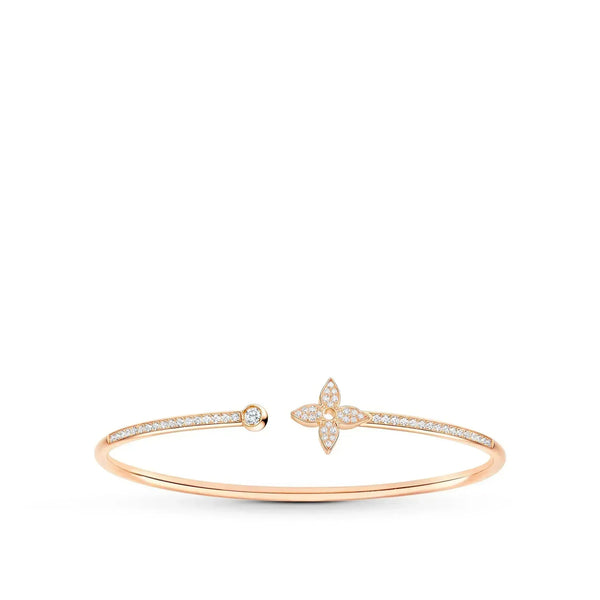 ˇShiny JewelryˇIDYLLE PINK GOLD OPEN BRACELET DIAMOND PAVED