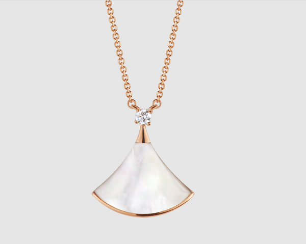ˇShiny JewelryˇDREAM NECKLACE WHITE MOP PINK GOLD 1 DIAMOND