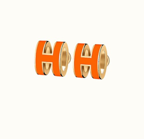 ˇShiny JewelryˇMINI POP H EARRINGS ORANGE