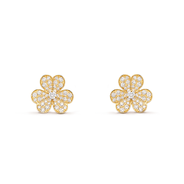 ˇShiny JewelryˇFRIVOLE GOLD FLOWER DIAMOND EARRINGS