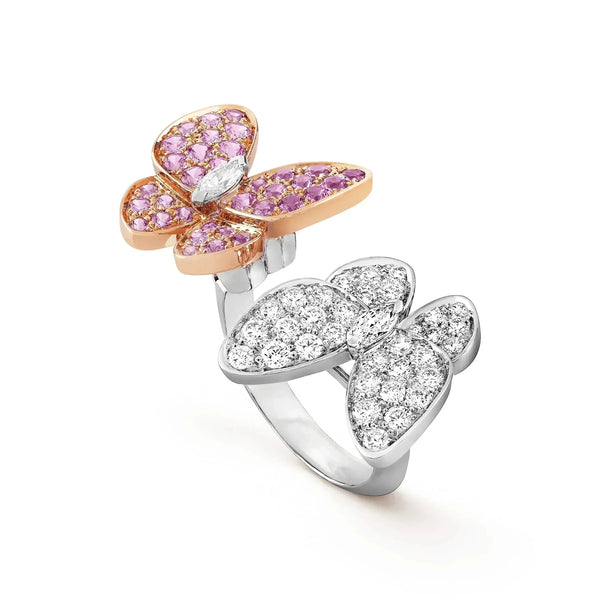 ˇShiny JewelryˇTWIN BUTTERFLY DIAMOND RING